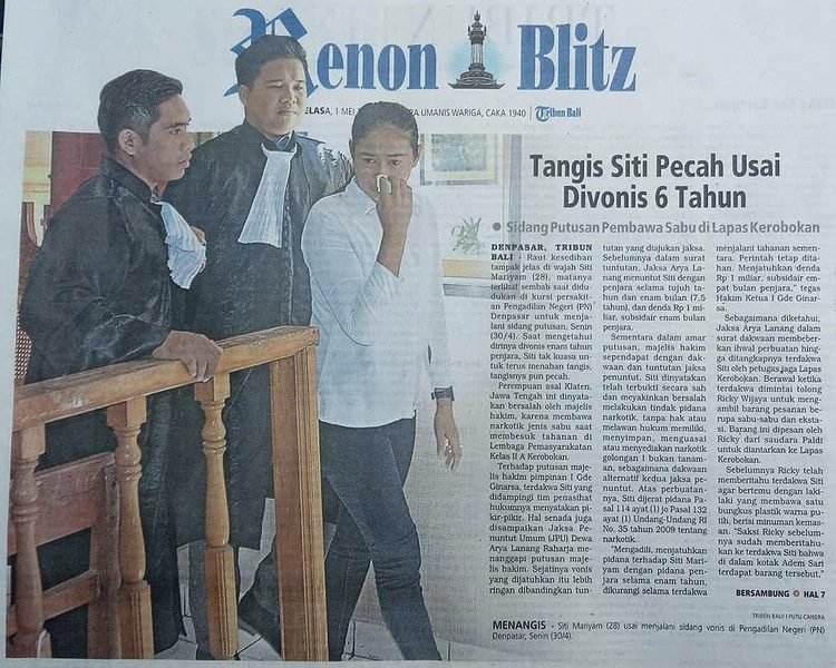 Divonis 6 Tahun, Wanita Ini Menangis dan Menyatakan Pikir-pikir